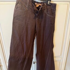 Wide Leg Arden B Brown Jeans Tan Seams, Size 2 Women's Pre Owned Trousers